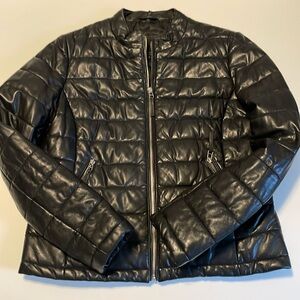 Women’s XL Black leather lightweight jacket Samantha extra soft leather